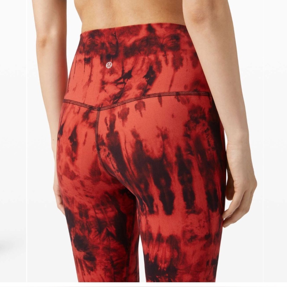 Lululemon Align Game Day Red Black Multi 25” Leggings Size 6 - Picture 2 of 4